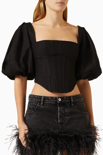 Buy Cherry Embroidery Quarter-Cup Corset Top in Jeddah