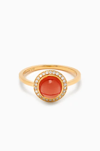 Noor Diamond & Rhodolite Garnet Ring in 18kt Rose Gold