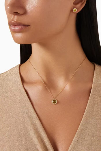 Noor Diamond & Peridot Necklace in 18kt Gold