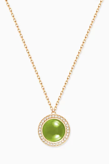 Noor Diamond & Peridot Necklace in 18kt Gold