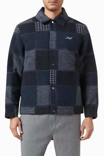 Patchwork Coaches Jacket in Wool-blend