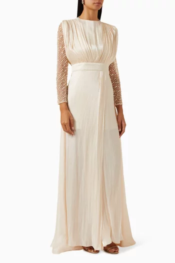 Hand-embroidered Sleeve Gown