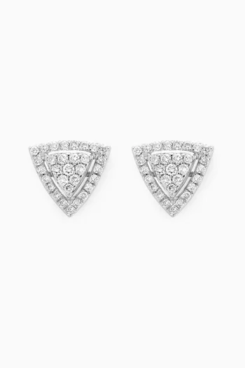 Illusion Triangle Diamond Stud Earrings in 18kt White Gold