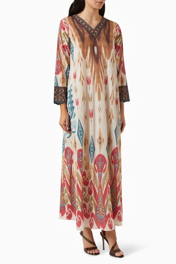 Printed Jalabiya Dress in Cotton