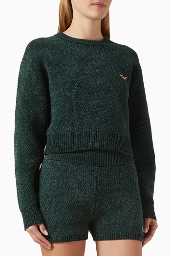 Mica Cropped Sweater in Chenille