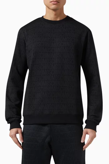Logo Jacquard Sweatshirt in Cotton-blend Fleece
