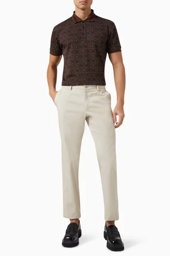 Logo Jacquard Polo in Cotton-blend Jersey