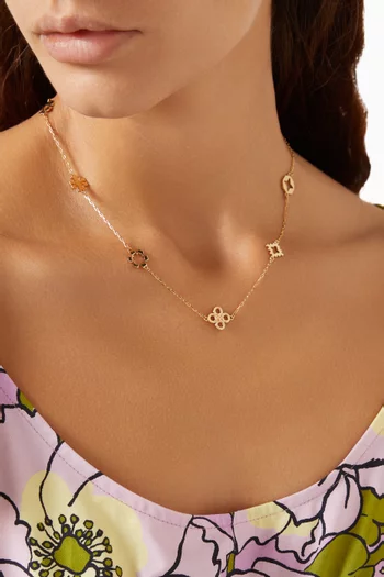 Kira Clover Necklace in 18kt Gold-plated Brass
