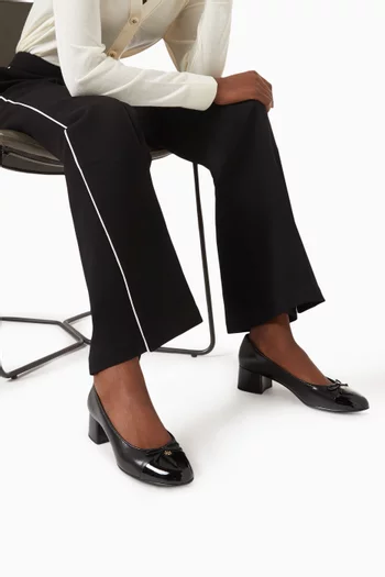 حذاء كلاسيك بغطاء على المقدمة وكعب 45 مم جلد