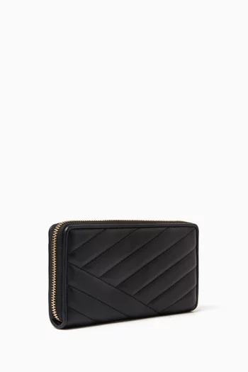 Kira Chevron Zip Continental Wallet in Leather