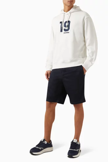 Logo Sweatshirt Hoodie in Cotton Fleece