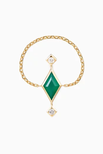 Khudra Diamond Chain Ring in 18kt Yellow Gold