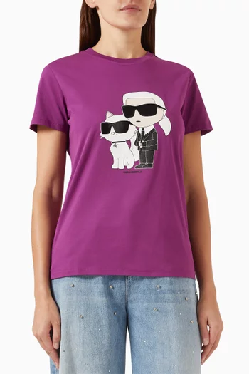 Ikonik Karl & Choupette T-shirt in Cotton-jersey