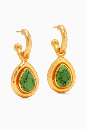 Ines Stone Drop Earrings in 24kt Gold-plated Brass
