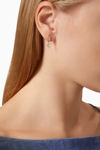 Moon Diamond Pavé Single Hoop Earring in 18kt Gold