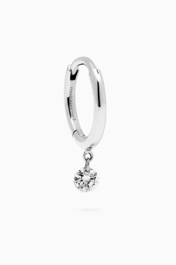 Circle Diamond Single Hoop Earring in 18kt White Gold