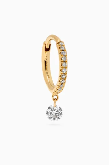 Circle Diamond Pavé Single Hoop Earring in 18kt Gold