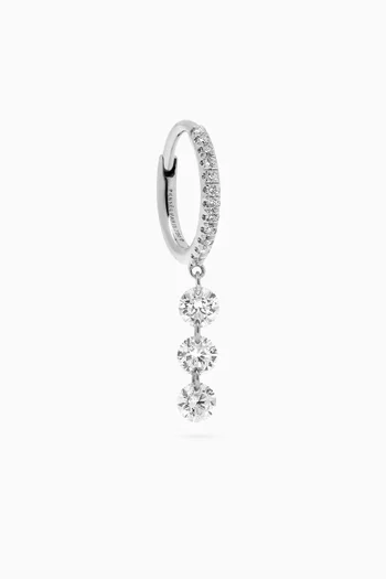 Circle Diamond Pavé Single Drop Earring in 18kt White Gold
