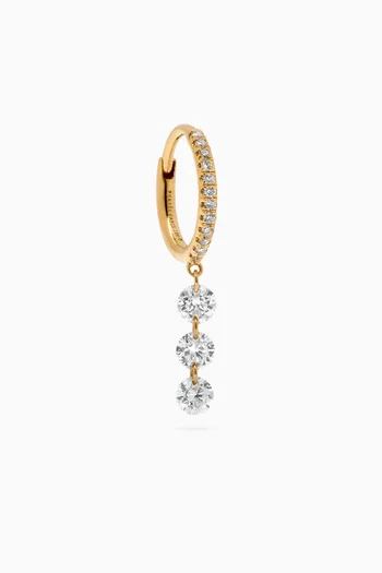 Circle Diamond Pavé Single Drop Earring in 18kt Gold