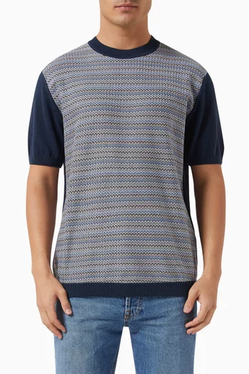 Shirt-sleeve T-shirt in Slub-knit