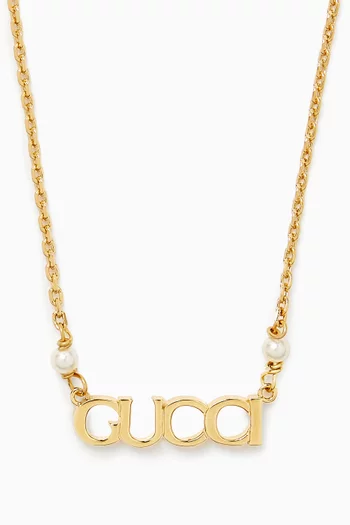 'GUCCI' Letter Necklace in Metal