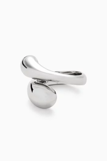 Savi Sculptural Crossover Ring in Recycled Sterling Silver