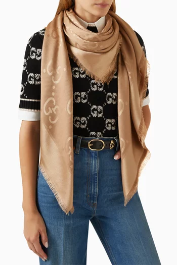 وشاح بشعار حرفي GG حرير جاكار