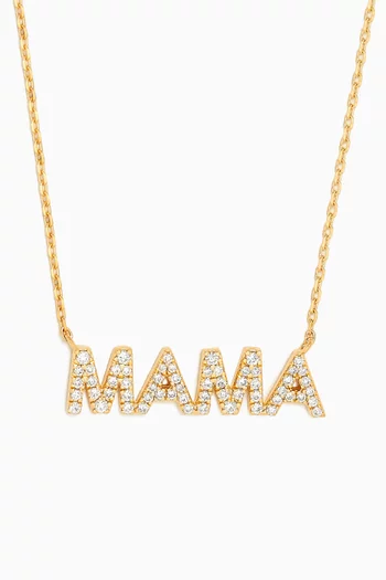 Mama Diamond Pendant Necklace in 18kt Gold