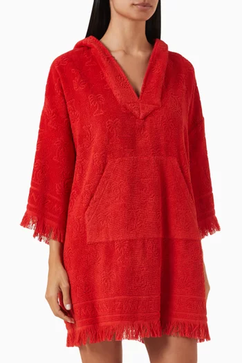 Alight Hooded Towel Mini Dress in Cotton-terry