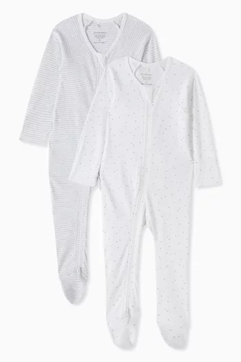 Printed Sleepsuit in Organic Cotton-jersey, Set of 2