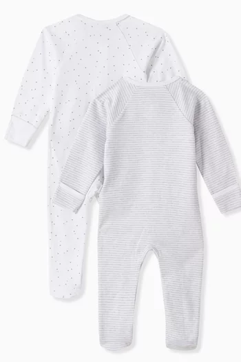 Printed Sleepsuit in Organic Cotton-jersey, Set of 2