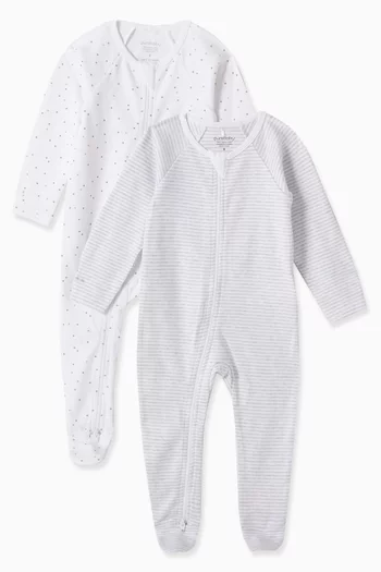 Printed Sleepsuit in Organic Cotton-jersey, Set of 2
