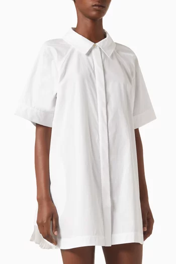 Blanche Mini Shirt Dress in Cotton