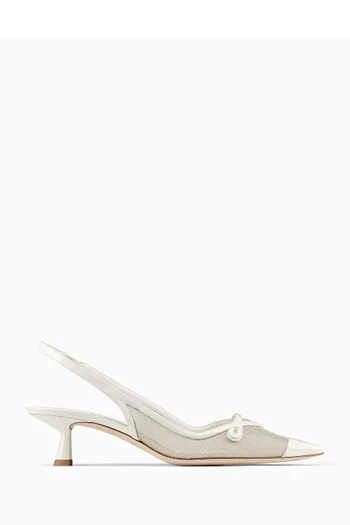 Amita 45 Slingback Pumps in Mesh & Leather