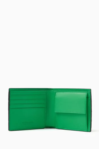 Bi-fold Wallet in Intrecciato Leather