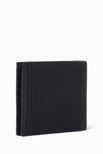 GA Logo Bifold Wallet in Textured Leather