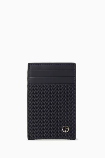 GA Logo Money Clip Card Holder in Leather