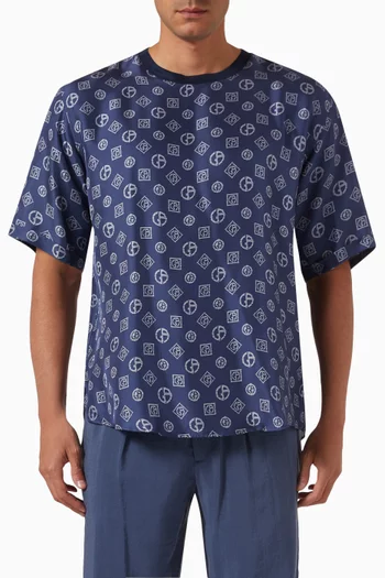 Monogram Jacquard T-shirt in Mulberry-silk