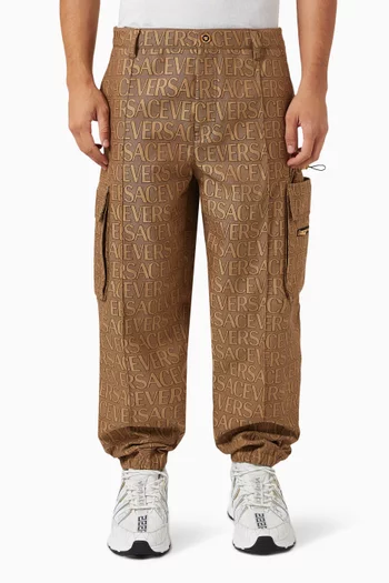 La Vacanza Logo-jacquard Cargo Pants in Cotton Blend