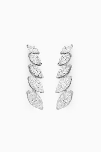 Marquise-cut Diamond Drop Earrings in 18kt White Gold