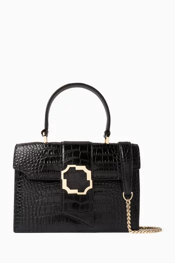 Small Audrey Top-handle Bag in Croc-embossed Leather