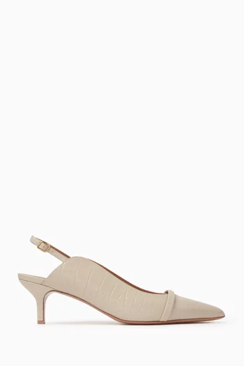 Marion 45 Slingback Pumps in Croc-embossed Leather