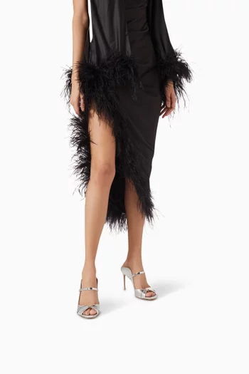 حذاء مفتوح نواه بكعب 90 مم جلد نابا لامع