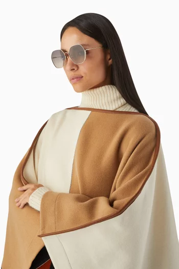 نظارة شمسية كبيرة بإطار معدن