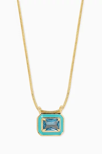 Bezel Pendant Necklace in Gold-plated Brass