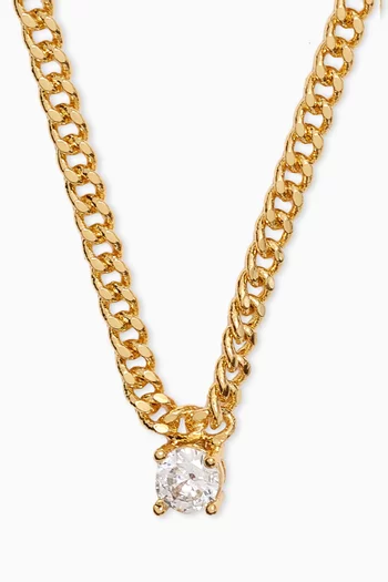 قلادة باردو بدلاية مرصعة بحجر زركونيا نحاس مطلي بلون ذهبي