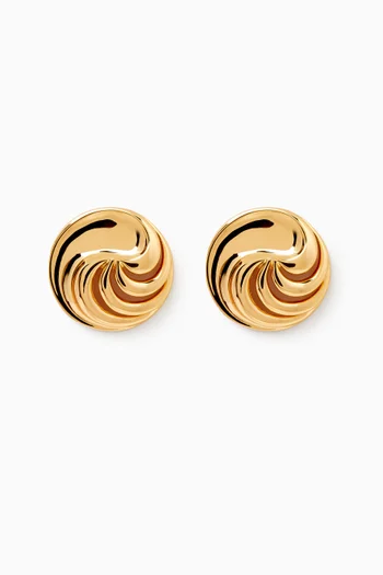 The Leila Stud Earrings in Gold-plated Brass