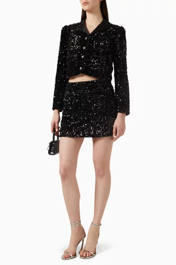 Cropped Jacket in Sequin
