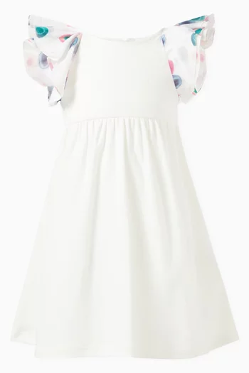 Ruffle-trim Dress in Organic Cotton