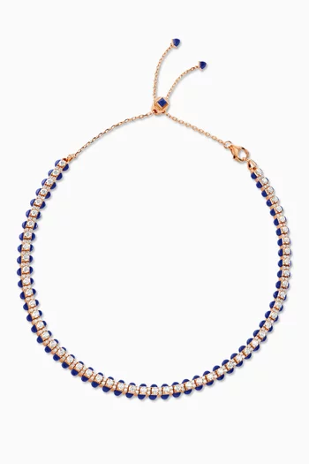 Tip-Top Diamond & Lapis Lazuli Collar Necklace in 18kt Rose Gold